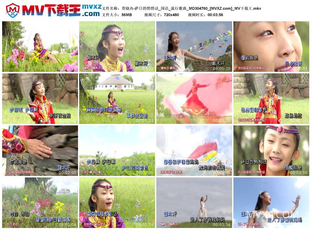 贾晓冉-萨日的悄悄话_国语_流行歌曲_MD304760